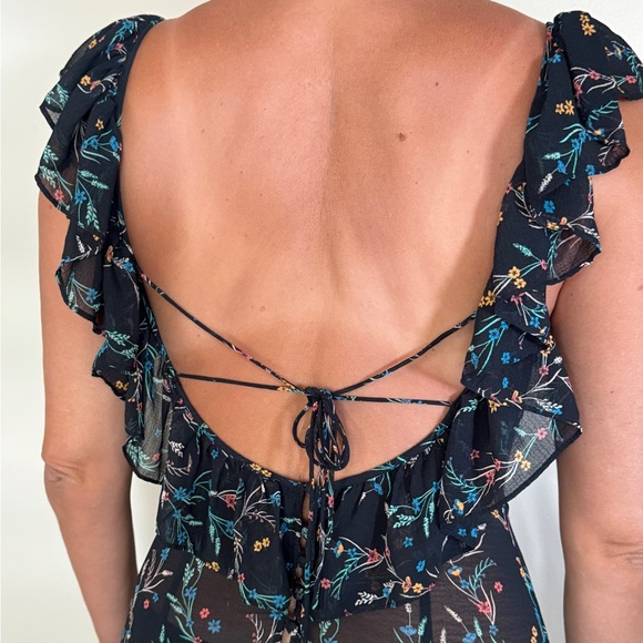 Free People Maxi Dress Black Floral print XS - Picture 4 of 9